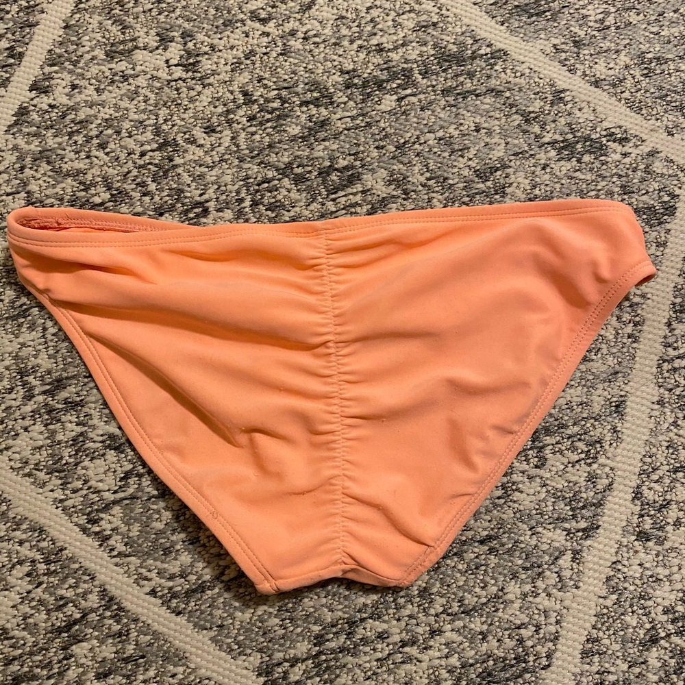 peach ruched swim bottoms